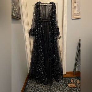 Spooky Chic Sequin Tulle Duster Halloween Outfit